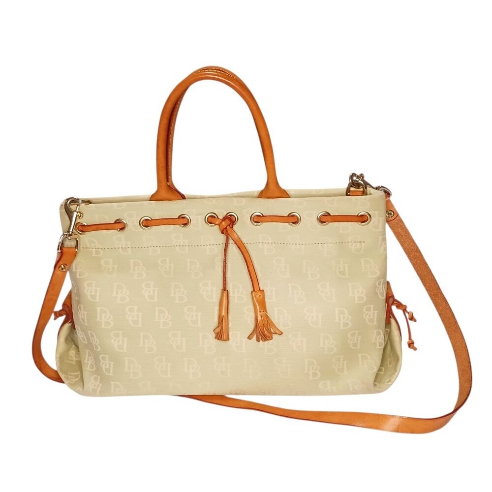 DOONEY & BOURKE DB Signature Sea Green Canvas Leather Crossbody Shoulder Bag USA